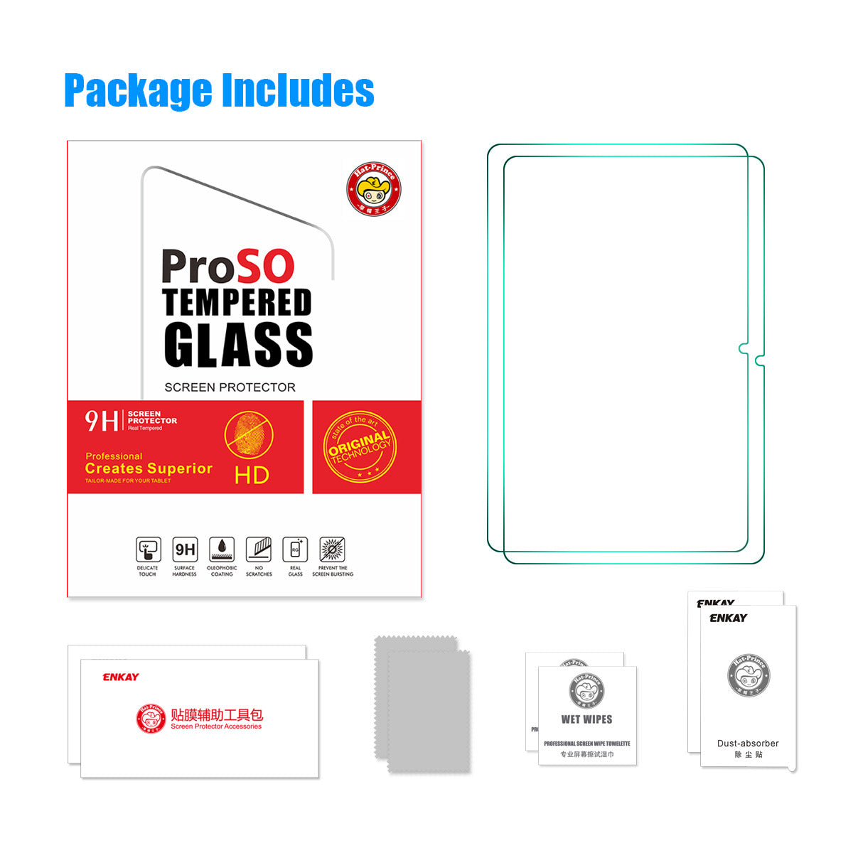 ENKAY HAT PRINCE 2Pcs Tempered Glass Film for Huawei MatePad SE 10.1 2022 9H 2.5D 0.33mm Explosion-proof Screen Protector ENKAY HAT PRINCE 2Pcs Tempered Glass Film for Huawei MatePad SE 10.1 2022 9H 2.5D 0.33mm Explosion-proof Screen Protector